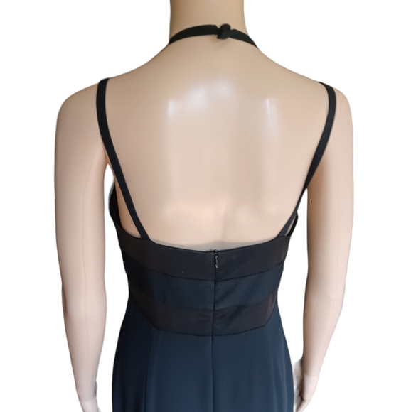 Gillian Womens Sleeveless Flowing Black Maxi Dress Semisheer V Neck Size 4 - Picture 8 of 11